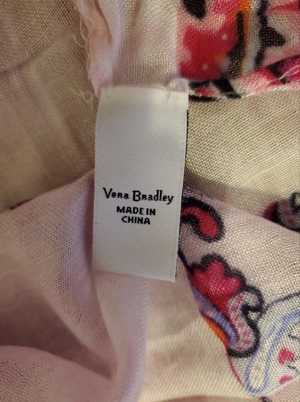Vera Bradley Light Pink Paisley Women's Scarf - Soft Floral Print - Picture 11 of 11